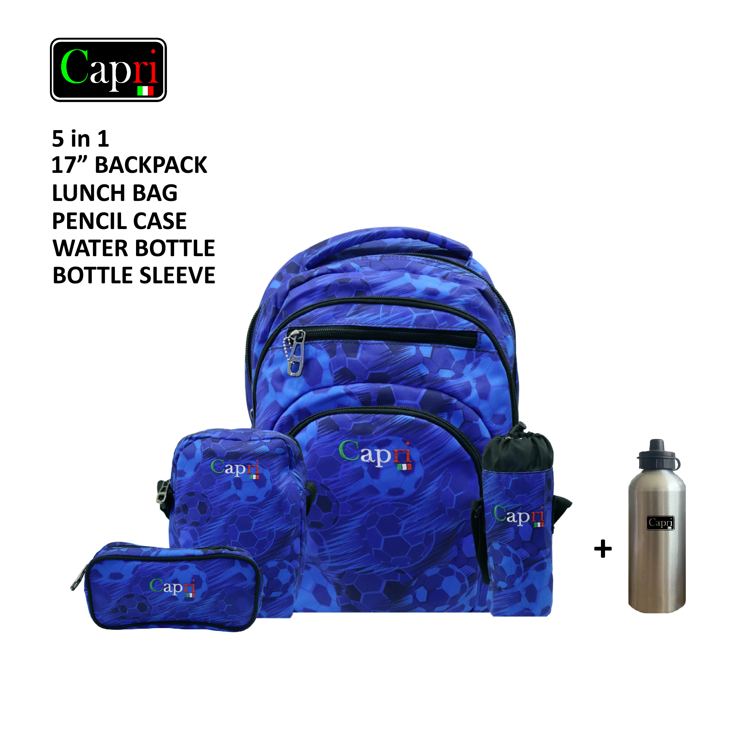 Capri Soccer Splash Collection - Combo Set 4-In-1 + Free Aluminum Bottle Capri Soccer Splash Collection - Combo Set 4-In-1 + Free Aluminum Bottle