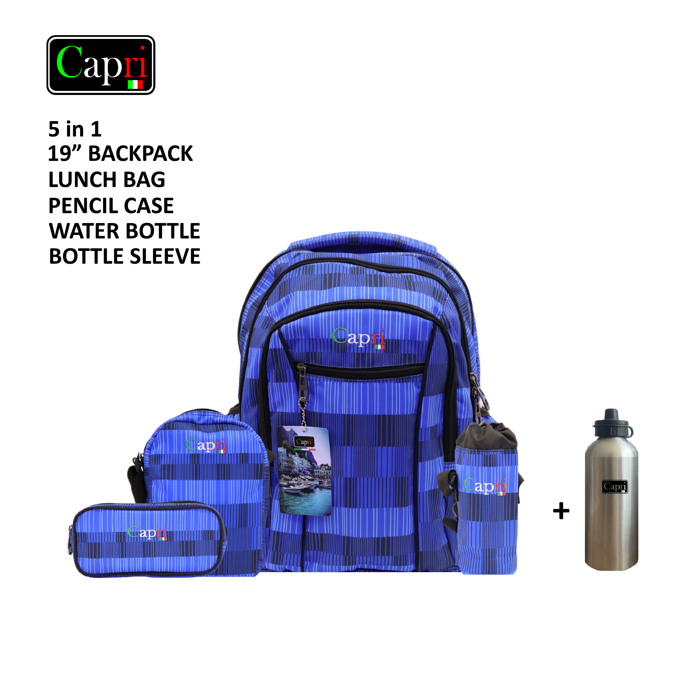 Capri Striped Symphony Collection - Combo Set 4-In-1 + Free Aluminum Bottle Capri Striped Symphony Collection - Combo Set 4-In-1 + Free Aluminum Bottle