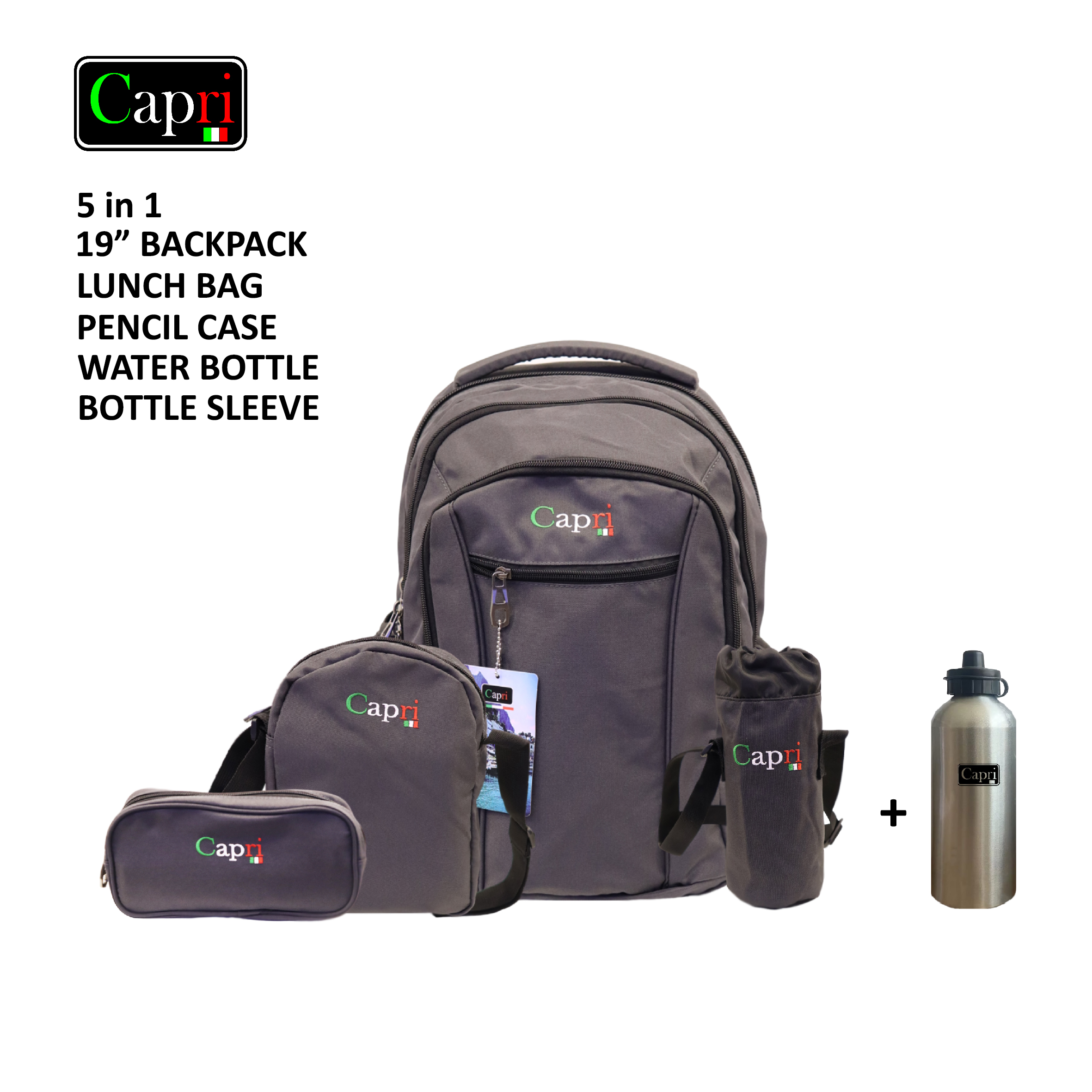 Capri All Brown Collection - Combo Set 4-In-1 + Free Aluminum Bottle Capri All Brown Collection - Combo Set 4-In-1 + Free Aluminum Bottle