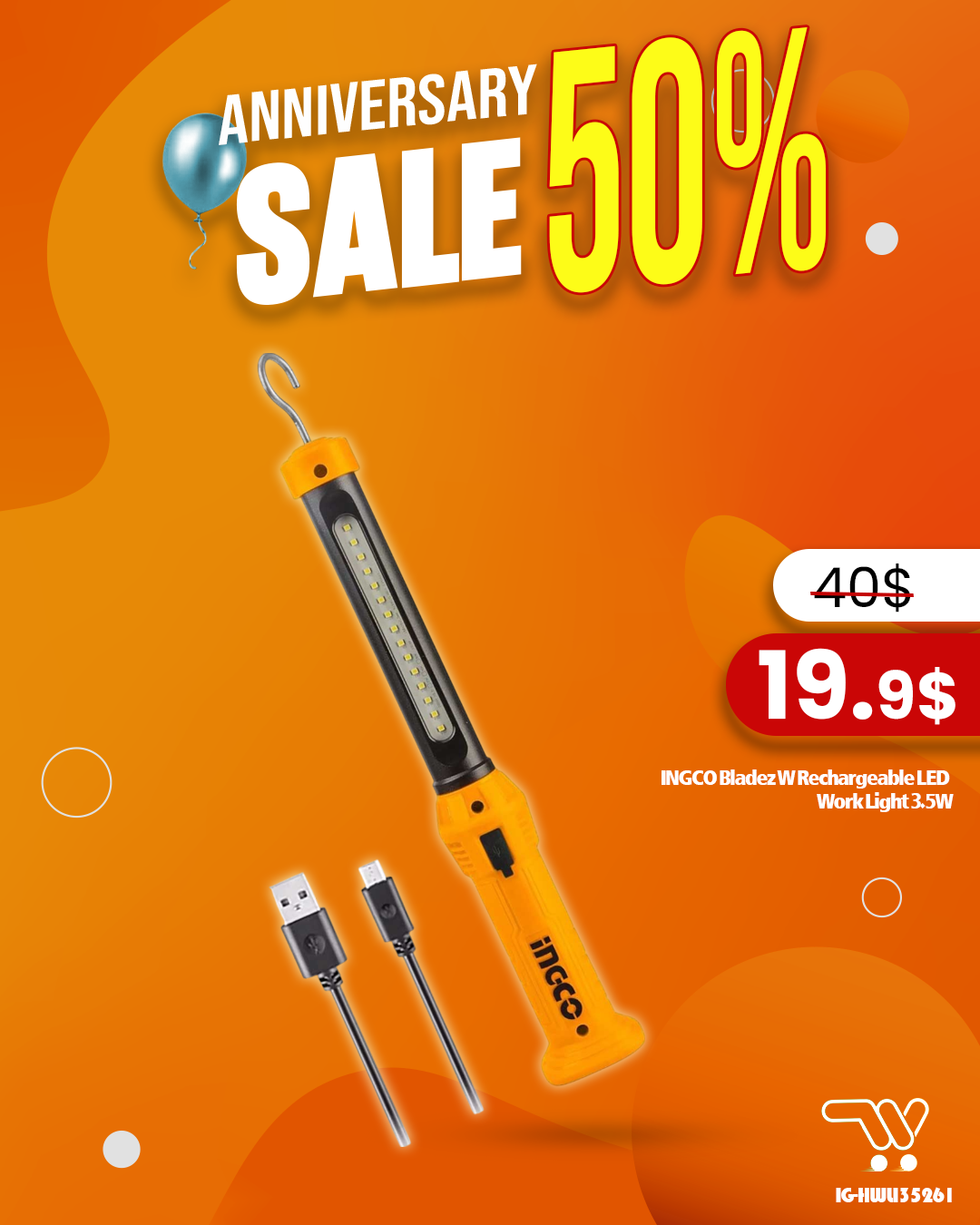 INGCO Bladez W Rechargeable LED 3.5