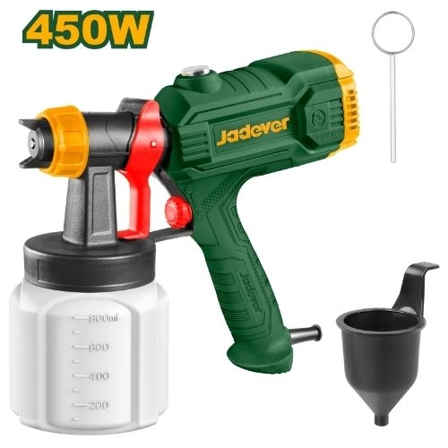 JADEVER JDEG1A45 450W Electric Spray Gun โ High-Precision HVLP Paint Sprayer with 800ml Container, 0.1โ0.2 Bar Spraying Pressure JADEVER JDEG1A45 450W Electric Spray Gun โ High-Precision HVLP Paint Sprayer with 800ml Container, 0.1โ0.2 Bar Spraying Pressure
