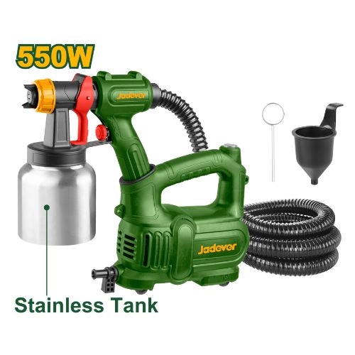 JADEVER JDEG2A51 550W Electric Spray Gun – High-Performance HVLP Paint Sprayer with 700ml/min Max Flow, 120DIN-s Viscosity, 800ml Stainless Container JADEVER JDEG2A51 550W Electric Spray Gun – High-Performance HVLP Paint Sprayer with 700ml/min Max Flow, 120DIN-s Viscosity, 800ml Stainless Container
