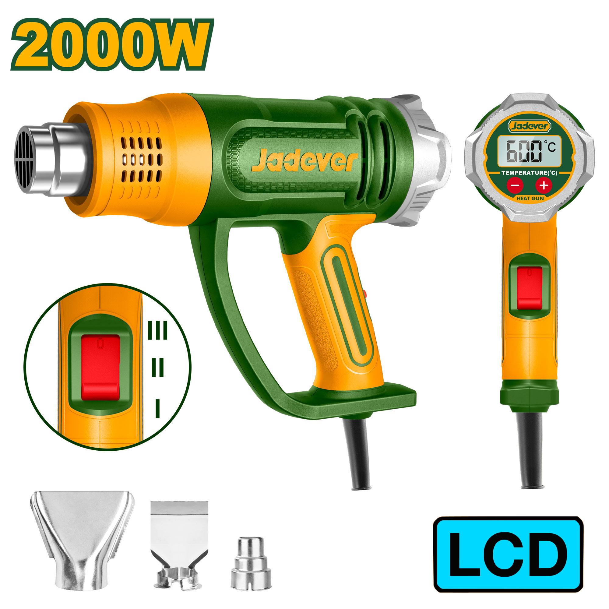 JDHG1530 2000W Digital LCD Heat Gun – Adjustable Temperature 50–600°C with Precision LCD Display, Multi-Airflow 300/450 L/min JDHG1530 2000W Digital LCD Heat Gun – Adjustable Temperature 50–600°C with Precision LCD Display, Multi-Airflow 300/450 L/min