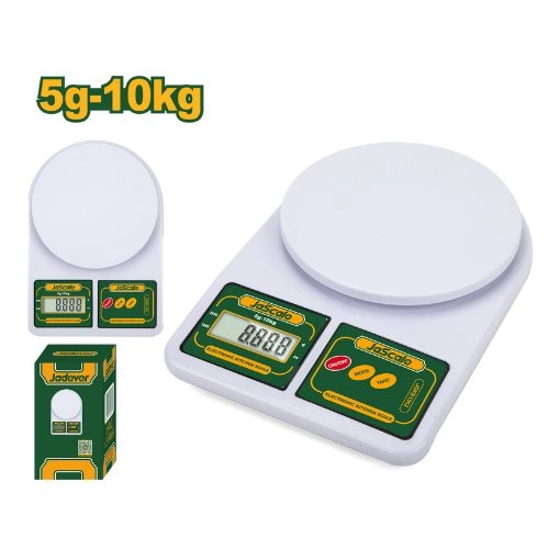 JADEVER JDKE1502 Digital Kitchen Scale โ Capacity 5gโ10kg, Units g/oz, Size 23ร16ร4cm, Durable PP Material, Battery Powered by 2รAA โ Precision Food and Ingredient Weighing Scale JADEVER JDKE1502 Digital Kitchen Scale โ Capacity 5gโ10kg, Units g/oz, Size 23ร16ร4cm, Durable PP Material, Battery Powered by 2รAA โ Precision Food and Ingredient Weighing Scale