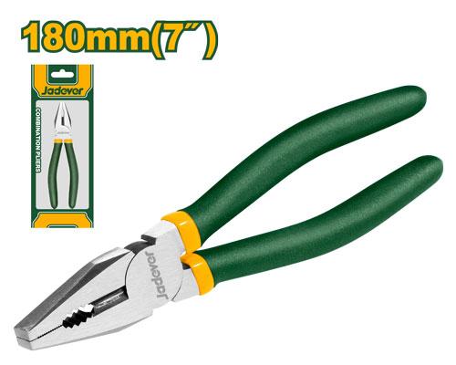 Jadever JDPL1947 7" / 180mm Combination Pliers – Heavy-Duty Polished Steel with Anti-Rust Oil Finish and Ergonomic Plastic Handle for Electrical