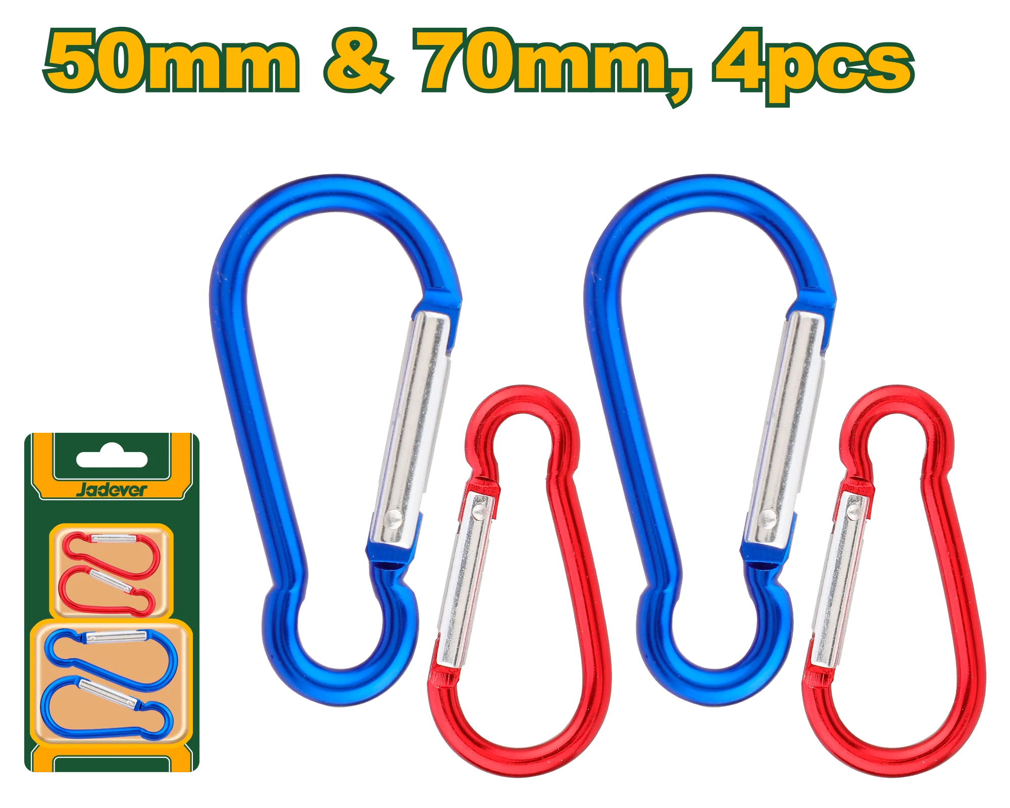 Jadever JDQL2K01 – 2 Pcs Aluminium Quick Link Set Sizes: 50mm & 70mm Durable and Lightweight Aluminium Construction Secure Connection Links Jadever JDQL2K01 – 2 Pcs Aluminium Quick Link Set Sizes: 50mm & 70mm Durable and Lightweight Aluminium Construction Secure Connection Links