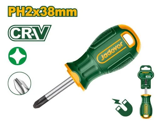 Jadever JDSD2221 Professional Phillips Screwdriver – High-Precision PH2 Tip, Durable Round Shank, 6.0mm Diameter