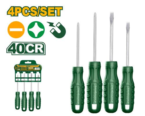 Jadever JDSS2204 Professional 4-Piece Screwdriver Set – Premium 40Cr Alloy Steel, Round Shank Construction