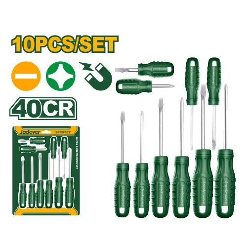 Jadever JDSS2410 Premium 10 Pcs Screwdriver Set – High-Strength 40Cr Steel