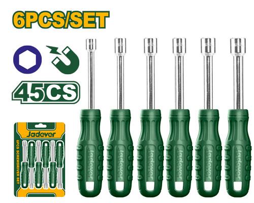 Jadever JDSS24T6 Premium 6 Pcs Nut Screwdriver Set – Heavy-Duty CR-V Steel, 185mm Length Jadever JDSS24T6 Premium 6 Pcs Nut Screwdriver Set – Heavy-Duty CR-V Steel, 185mm Length