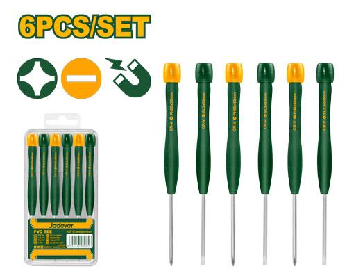 Jadever JDSS2B06 6-Pcs Precision Screwdriver Set – High-Quality Cr-V Steel Mini Screwdrivers for Electronics