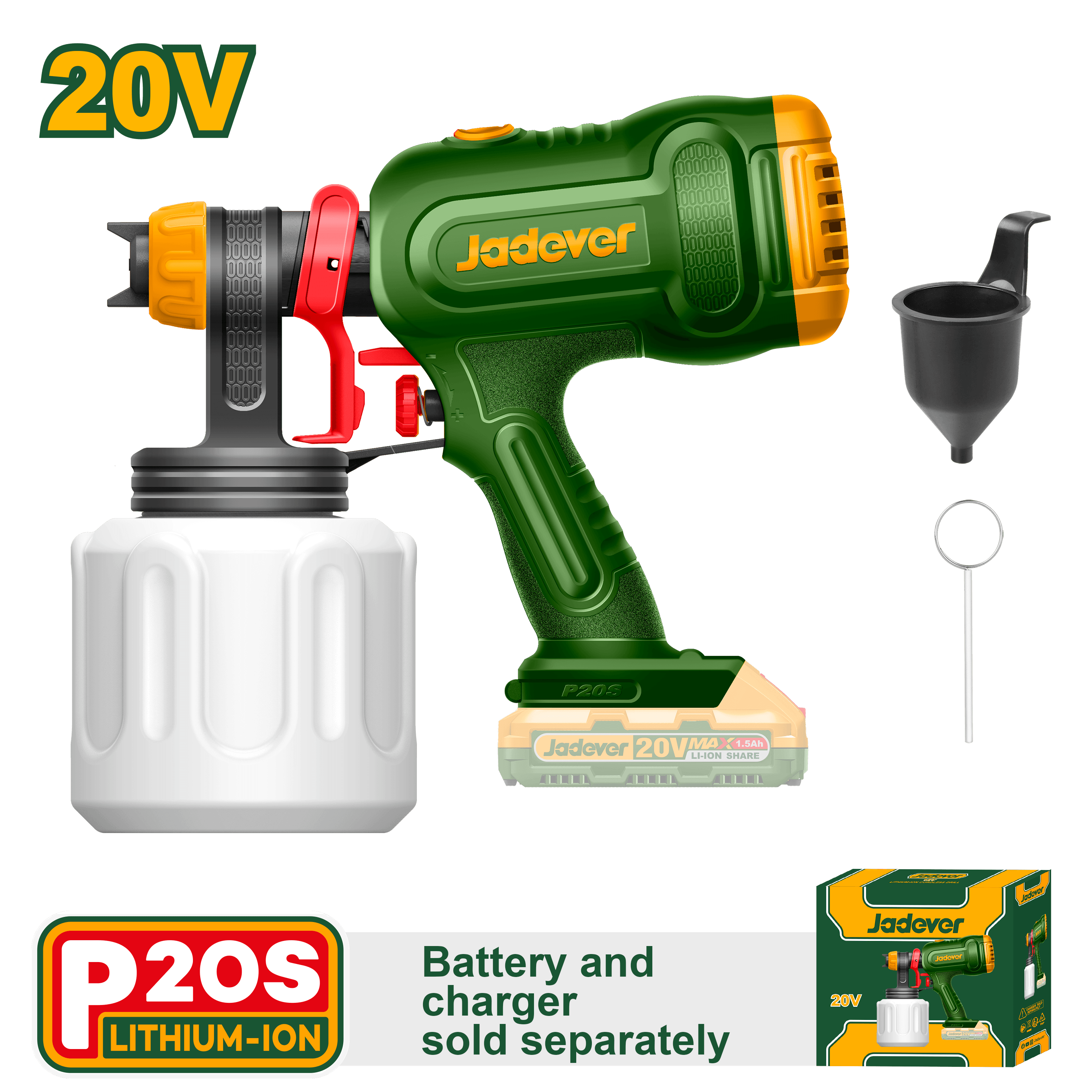Ultimate 20 V Cordless Spray Gun โ the Jadever JDSU3066 for Effortless Spraying in Home, Workshop & Craft Ultimate 20 V Cordless Spray Gun โ the Jadever JDSU3066 for Effortless Spraying in Home, Workshop & Craft
