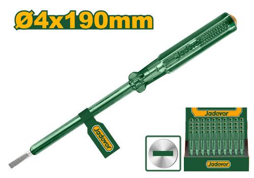 Jadever JDTP1904 High-Precision AC Voltage Tester Screwdriver – Professional 4×190mm Slotted Test Pen with AC 100–250V Detection Range