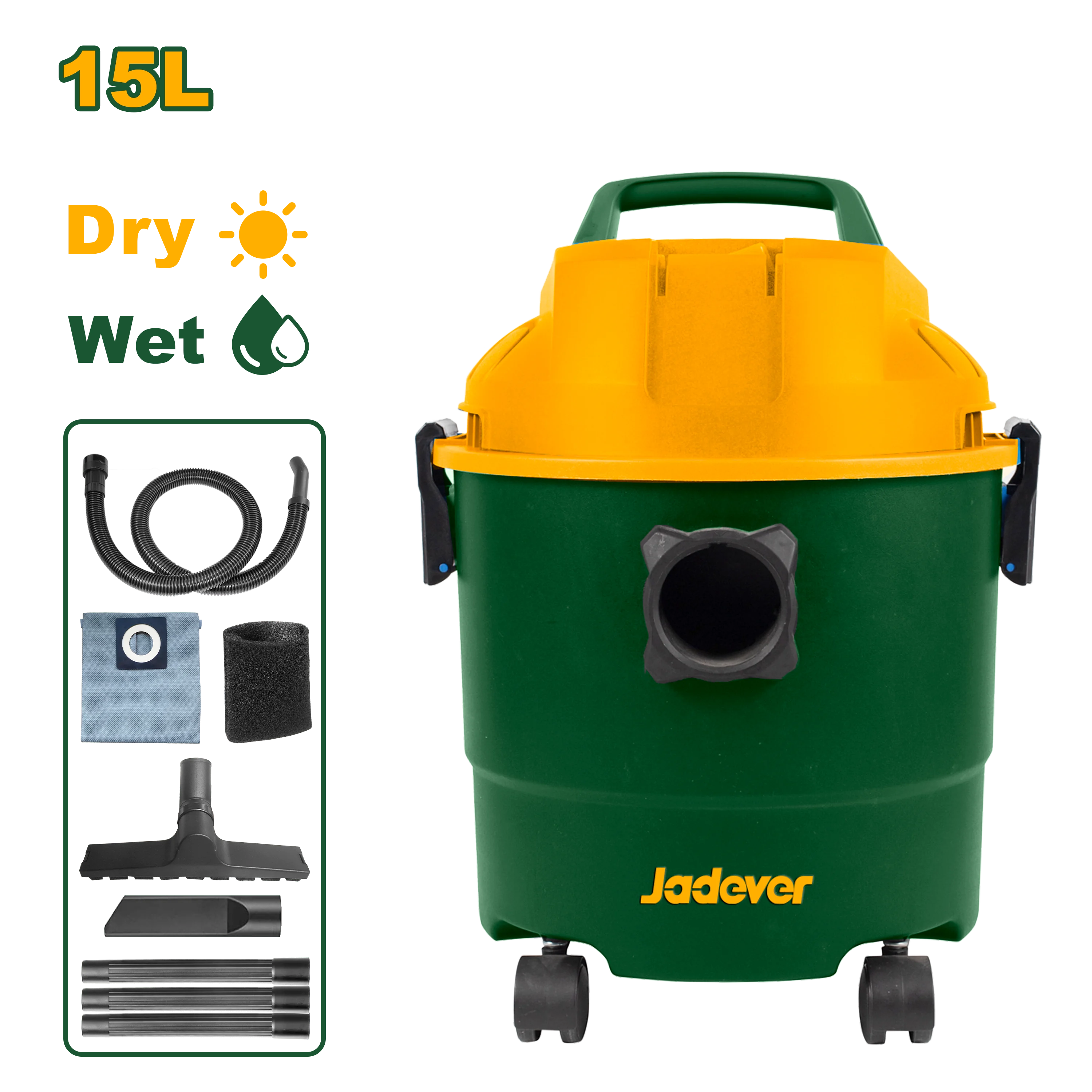 JADEVER JDVR1A15 High-Power 1200W Vacuum Cleaner โ 15L Large Dust Capacity, Wet & Dry Function, Durable Construction, Efficient Suction for Home JADEVER JDVR1A15 High-Power 1200W Vacuum Cleaner โ 15L Large Dust Capacity, Wet & Dry Function, Durable Construction, Efficient Suction for Home