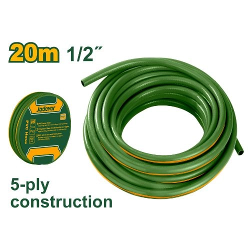 JADEVER 1/2-Inch PVC Garden Hose JDYP1E20 – Heavy-Duty 20M Flexible Water Hose with 5-Ply Reinforced Construction and 1.7mm Wall Thickness