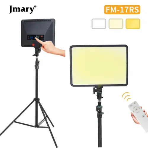 Jmary FM-17RS 17-Inch Professional Panel Video Light – High-Power LED Soft Light with Adjustable Color Temperature, Wide Coverage, High CRI for Natural Color Rendering