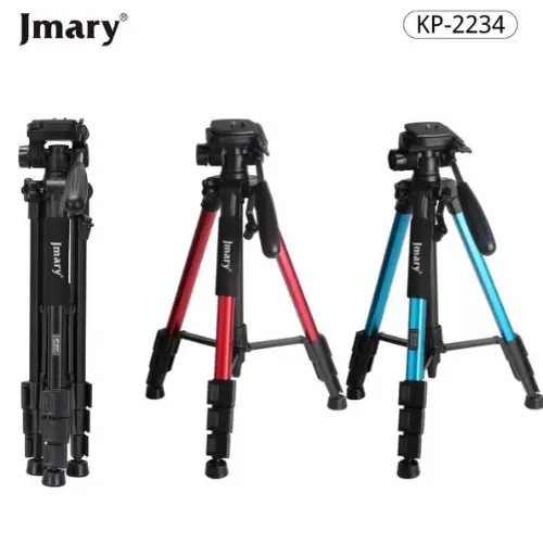 Jmary KP-2234 Multifunction Professional Tripod – Adjustable 47–140cm Height | 4-Section 23mm Aluminum Legs | Lightweight 1.16kg | Max Load 4kg | Universal 1/4" UNC Screw Jmary KP-2234 Multifunction Professional Tripod – Adjustable 47–140cm Height | 4-Section 23mm Aluminum Legs | Lightweight 1.16kg | Max Load 4kg | Universal 1/4" UNC Screw