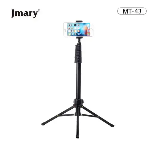 Jmary MT-43 Adjustable Tripod Stand for Softbox, Ring Lights & Mobile Phones – Extendable 43cm to 133cm | Universal 1/4" Screw Mount | Lightweight Aluminum Alloy & ABS Build