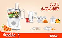Decakila- Food processor 800W, 1.5L capacity of cup , 6 IN 1 wide range of tasks, from chopping and slicing to shredding and mixing (KEMG023W) Decakila- Food processor 800W, 1.5L capacity of cup , 6 IN 1 wide range of tasks, from chopping and slicing to shredding and mixing (KEMG023W)