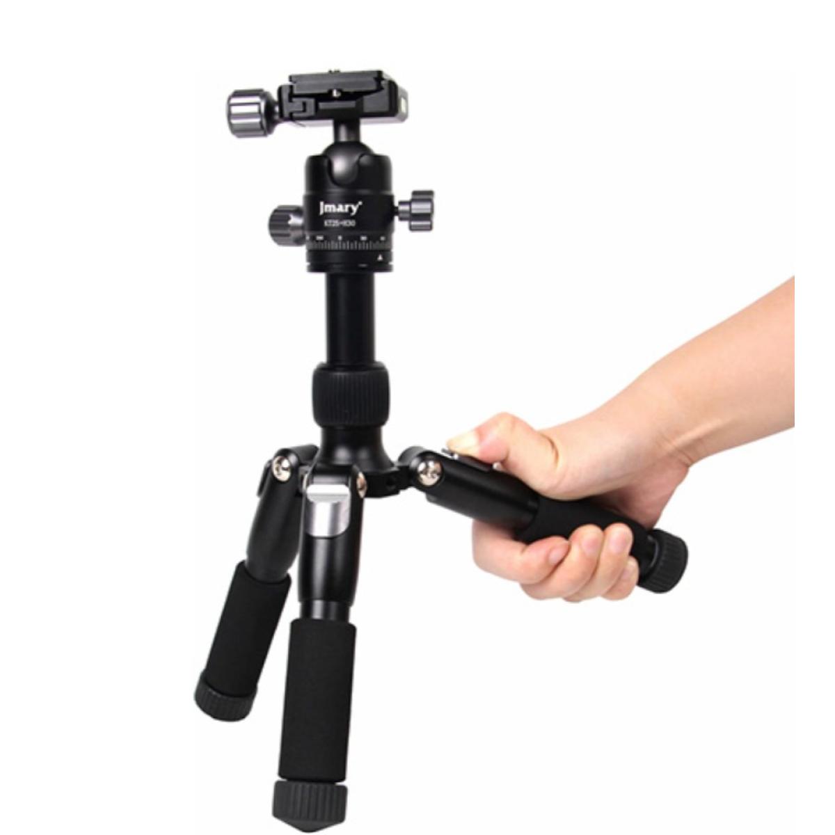 Jmary KT-25+H30 Portable Desktop Aluminium Tripod – Compact & Lightweight Mini Tripod Stand with Adjustable Height, Professional Ball Head, Foldable Design for DSLR Cameras