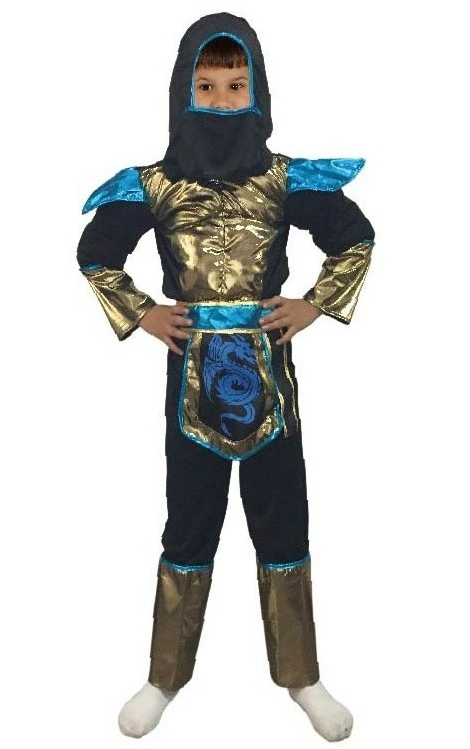 LUCIDA Ninja – Light Blue Costume for Kids – Sleek & Action-Packed Halloween Outfit