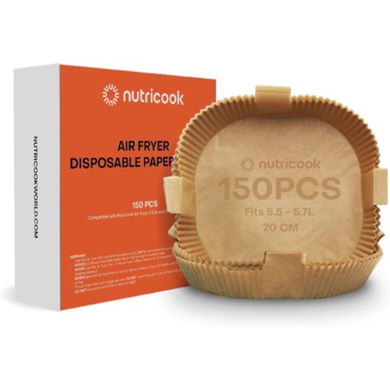 Nutricook 150Pcs Disposable Air Fryer Liners | Non-Stick, Heat-Resistant