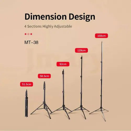 JMARY MT-38 Extendable Tripod Stand – Lightweight 4-Section Aluminum Tripod with Adjustable Height 59cm–168cm, 3kg Load Capacity, Foldable Design, and Mobile Clip – Ideal for Cameras & Smartphones JMARY MT-38 Extendable Tripod Stand – Lightweight 4-Section Aluminum Tripod with Adjustable Height 59cm–168cm, 3kg Load Capacity, Foldable Design, and Mobile Clip – Ideal for Cameras & Smartphones