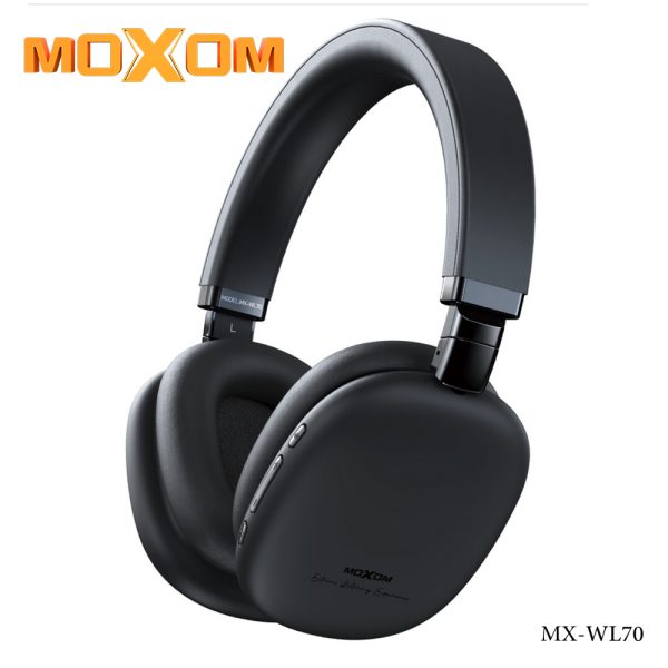 Moxom MX-WL70 Samurai Wireless Headphone – Stylish Over-Ear Bluetooth Headset with 10m Connection Range, 6-Hour Playtime, 20mW Output Power