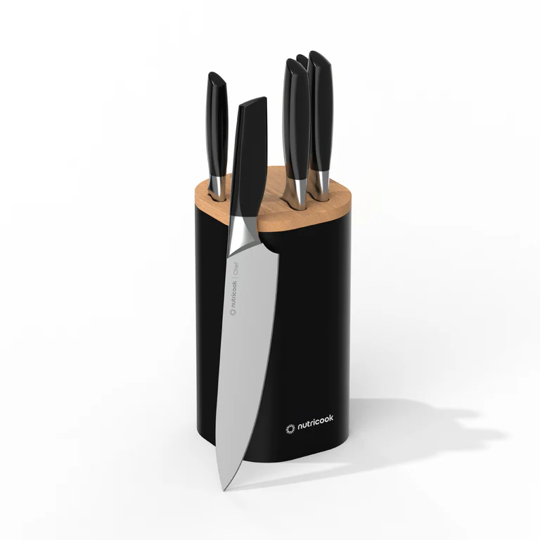 Nutricook Everyday 6-Piece Knife Set – Black, NC-KB150K | Premium Stainless Steel Knives