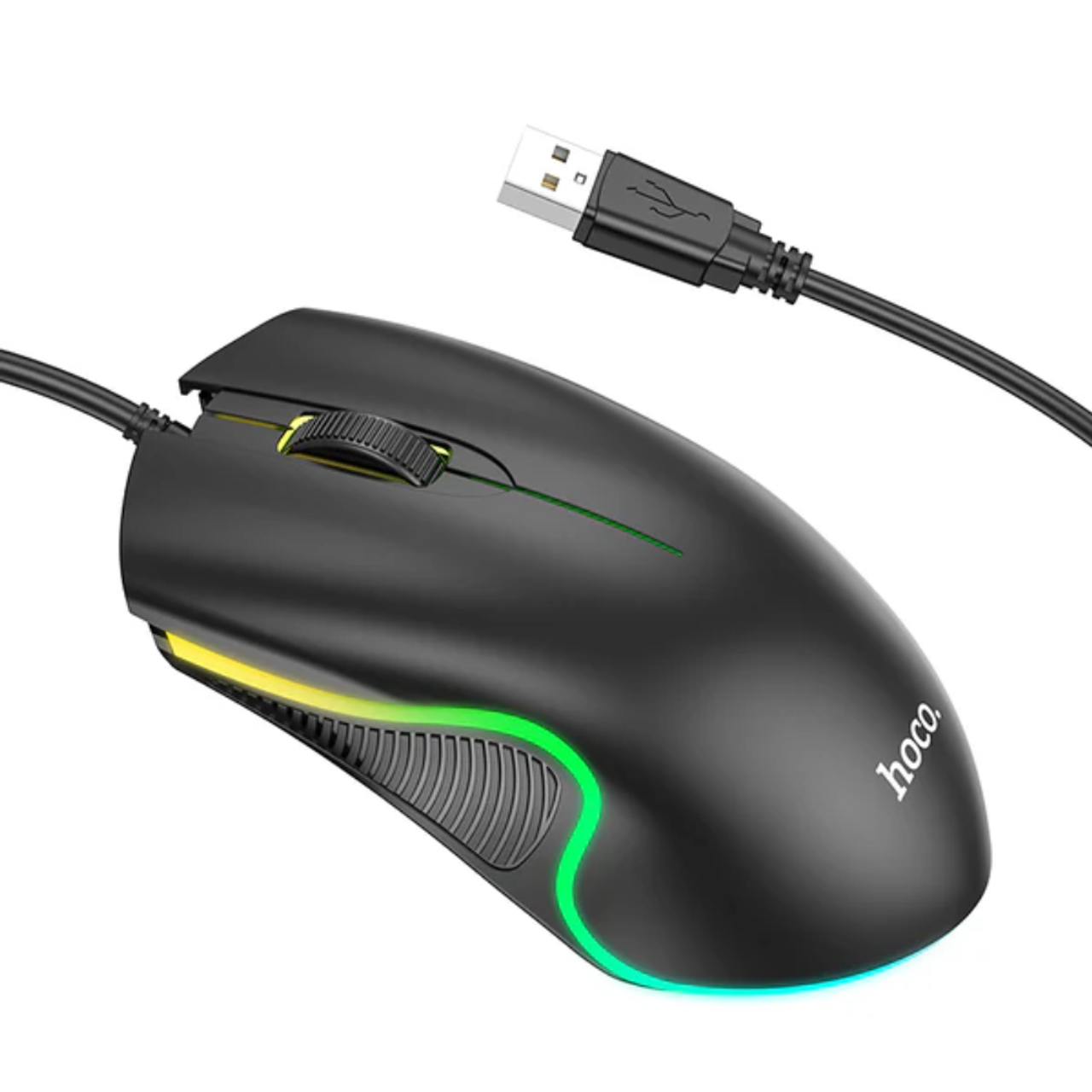 Hoco GM19 High-Precision Gaming Wired Mouse – Ergonomic Design with 1.5m Durable Cable, Ultra-Responsive Performance for PC & Laptop, Lightweight Build, Plug & Play USB Connectivity