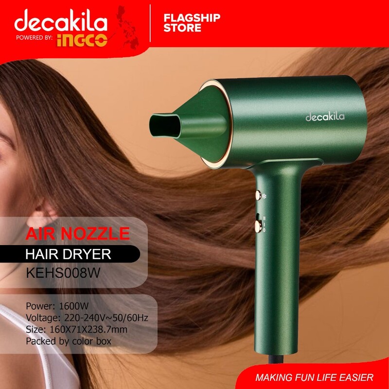 Decakila- hairdryer 1600W, DC motor, 2 speed, 3 heat settings, 1.7M cord Decakila- hairdryer 1600W, DC motor, 2 speed, 3 heat settings, 1.7M cord