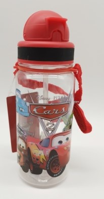 CARS Themed Kids Water Bottle – Durable 500ml BPA-Free Plastic Bottle with Leak-Proof Cap and Vibrant Racing Car Graphics