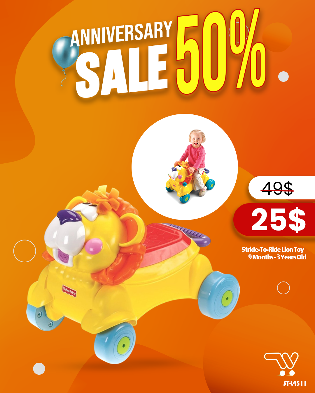 Fisher-Price Stride-To-Ride Lion Toy