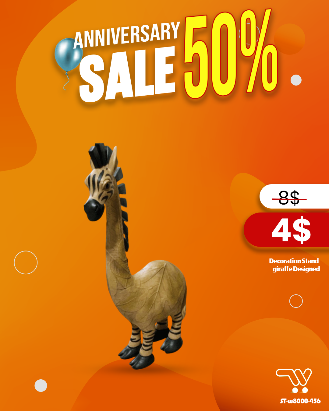 Decoration Stand giraffe Designed w8000-456