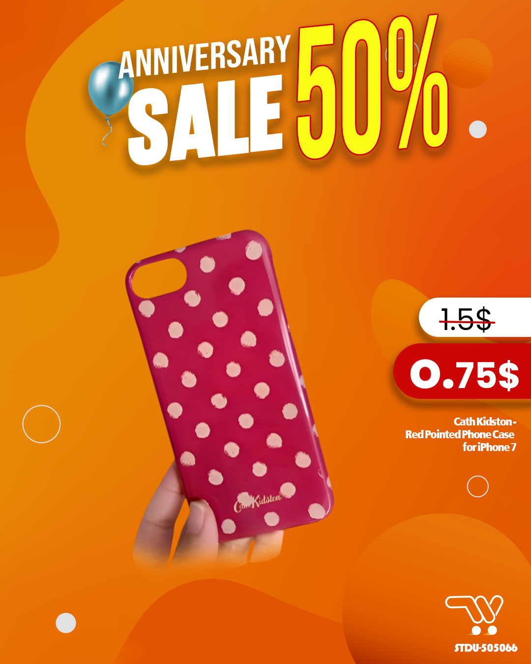 Cath Kidston - Red Pointed Phone Case for iPhone 7
