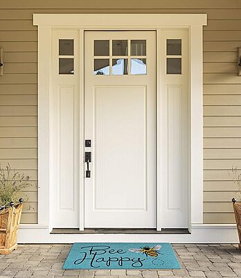 Printed Hello Spring , Bee happy  Coir Mat 18x28, DOORMAT 40X70 CM