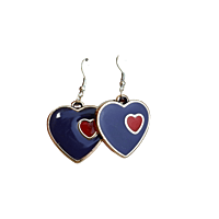 VALENTINE DOUBLE HEART EARINGS - RED VALENTINE DOUBLE HEART EARINGS - RED