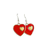 VALENTINE DOUBLE HEART EARINGS - BLUE VALENTINE DOUBLE HEART EARINGS - BLUE