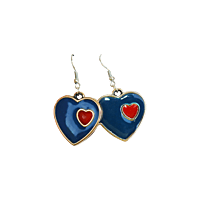 VALENTINE DOUBLE HEART EARINGS - RED VALENTINE DOUBLE HEART EARINGS - RED