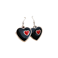 VALENTINE DOUBLE HEART EARINGS - RED VALENTINE DOUBLE HEART EARINGS - RED