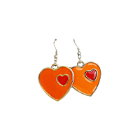 VALENTINE DOUBLE HEART EARINGS - RED VALENTINE DOUBLE HEART EARINGS - RED
