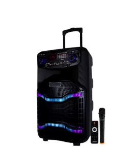 Merinde K9-15 Powerful 15-Inch Wireless Bluetooth Karaoke Speaker System with 2000W PMPO, Wireless Microphone, Remote Control, LED Party Lighting, USB/SD/FM/Bluetooth/AUX Inputs