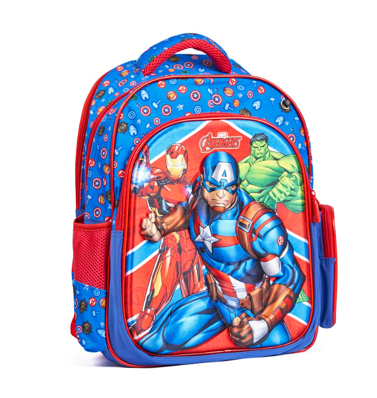 Marvel Avengers 3-Piece School Backpack Set – 16" Backpack with Matching Insulated Lunch Bag & Pencil Case – Featuring Captain America, Iron Man & More
