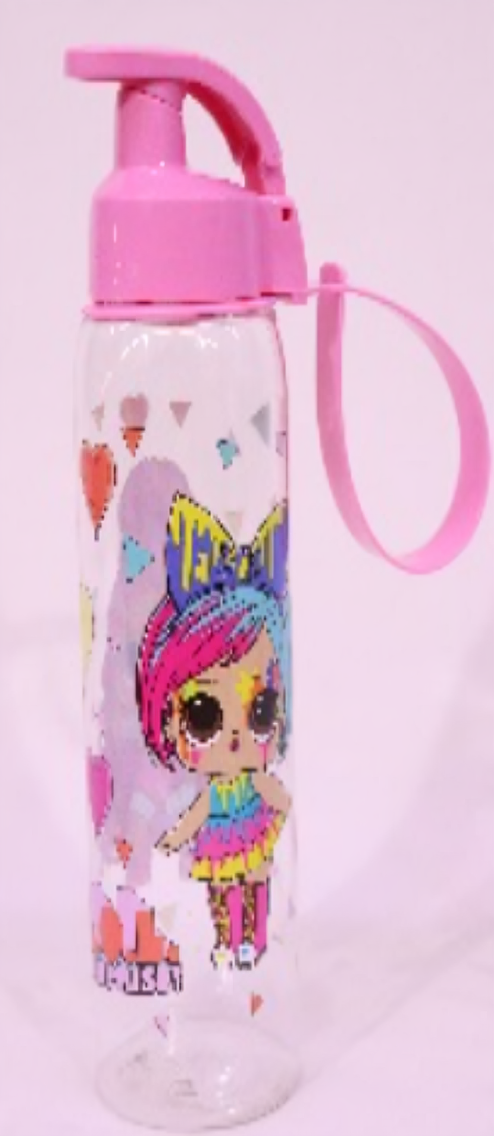 LOL Bottle with Hanger 500CC – Cute and Durable BPA-Free Plastic Water Bottle with Leak-Proof Cap, Easy Carry Hanger Strap, Vibrant LOL Doll Designs