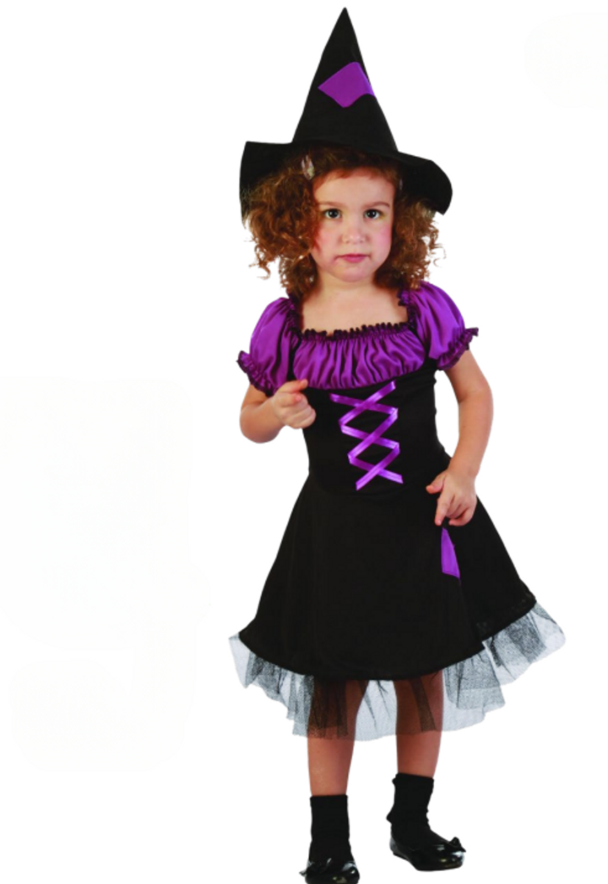 LUCIDA Purple Witch Costume for Infants (80-92CM) & Toddlers (92-104CM)