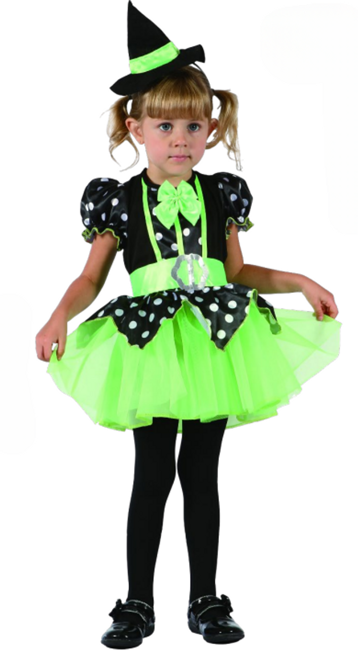 LUCIDA Green Witch Costume for Infants (80-92CM) & Toddlers (92-104CM)