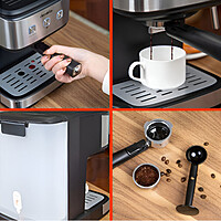 Decakila Pump Espresso Coffee Machine with 20 bar pressure pump, 1.5L detachable water tank, 850W and die-casting aluminum alloy boiler (KECF009B) Decakila Pump Espresso Coffee Machine with 20 bar pressure pump, 1.5L detachable water tank, 850W and die-casting aluminum alloy boiler (KECF009B)