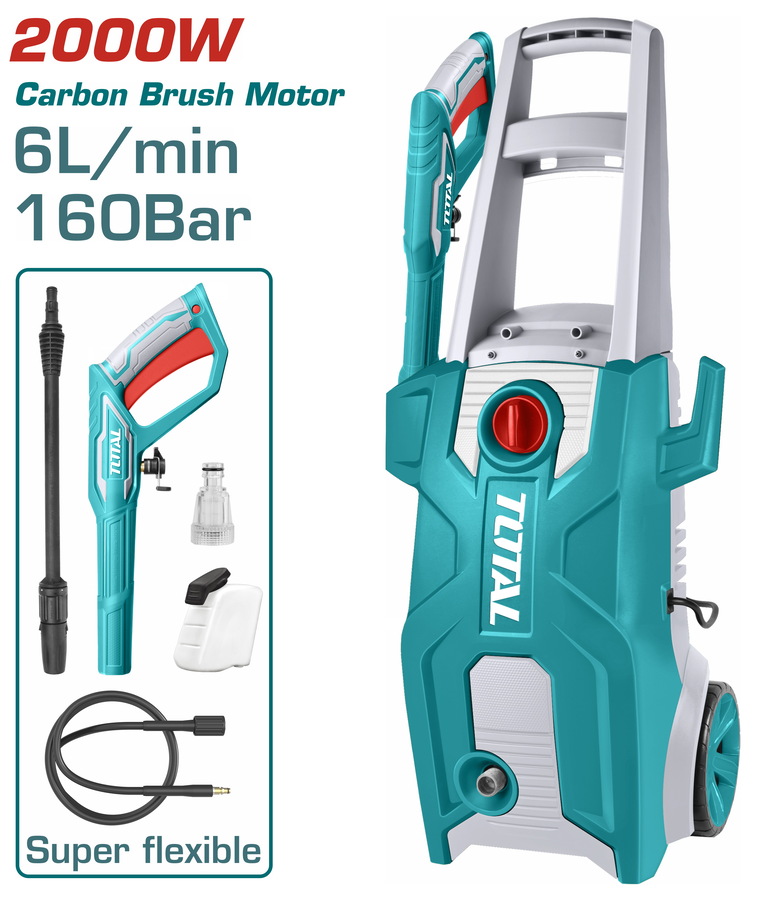 TOTAL , Water Washing Machine 2000w High Pressure Washer , 160 Bar , (2320PSI) TOTAL , Water Washing Machine 2000w High Pressure Washer , 160 Bar , (2320PSI)