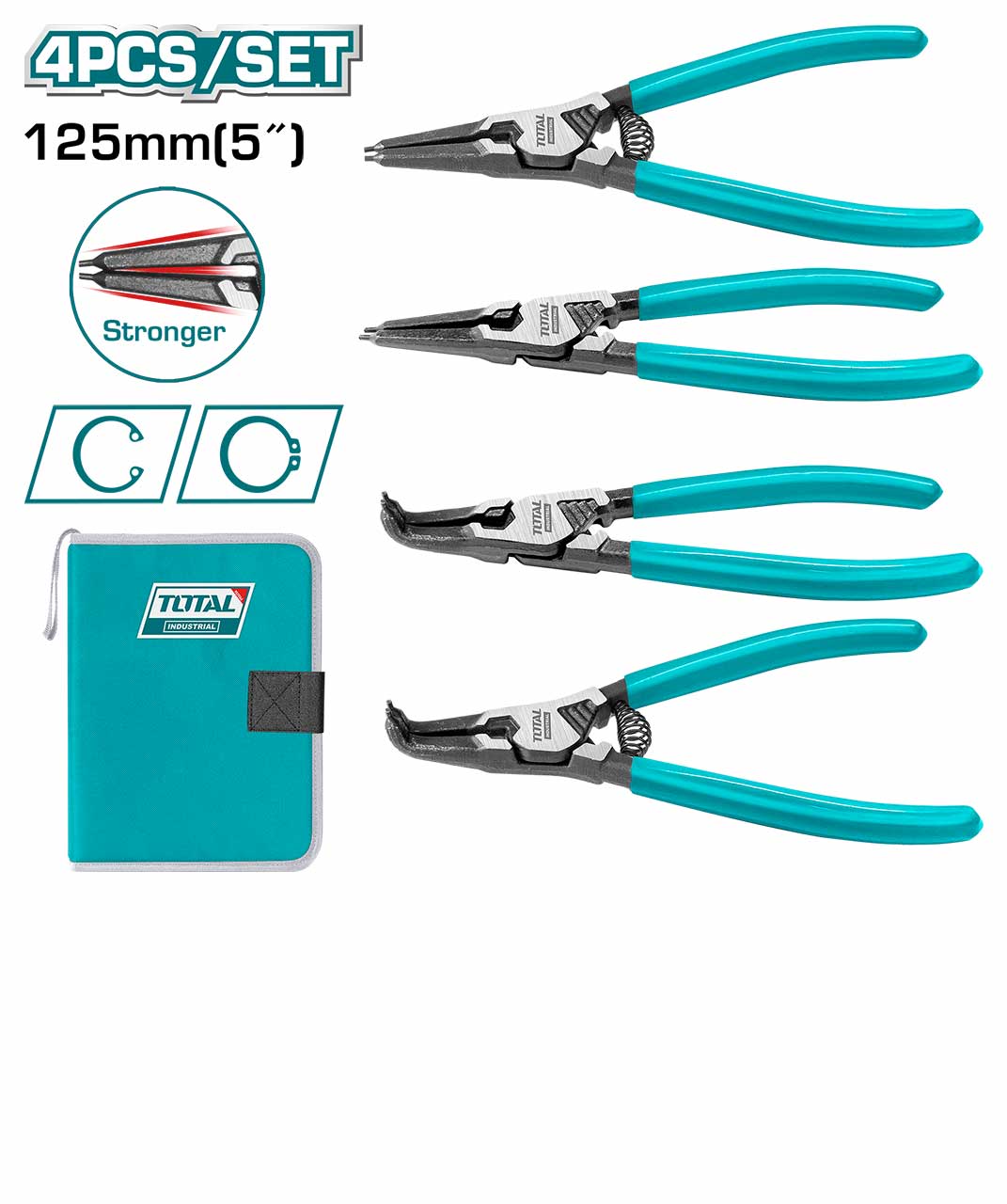 THTJ214041 4 Pcs Circlip Pliers Set – High-Precision Carbon Steel Retaining Ring Pliers Kit for Internal & External Circlips THTJ214041 4 Pcs Circlip Pliers Set – High-Precision Carbon Steel Retaining Ring Pliers Kit for Internal & External Circlips