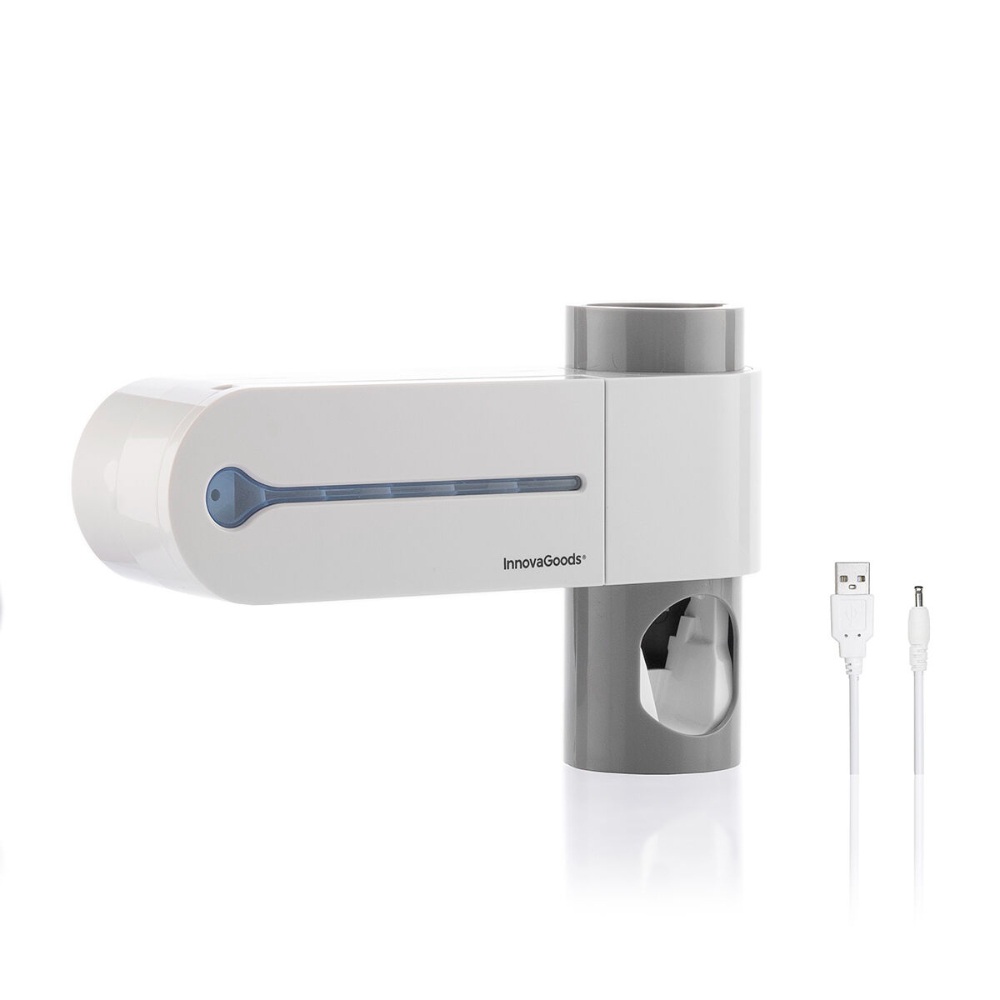 InnovaGoods Uv Toothbrush Steriliser With Stand And Toothpaste Dispenser Smiluv, V0103198,  offering a hygienic way to store your toothbrushes.